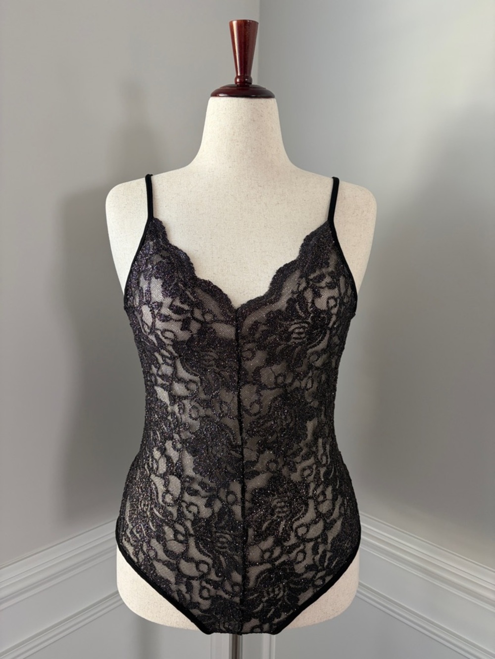 Fashion Nova Black Sheer Lace Bodysuit